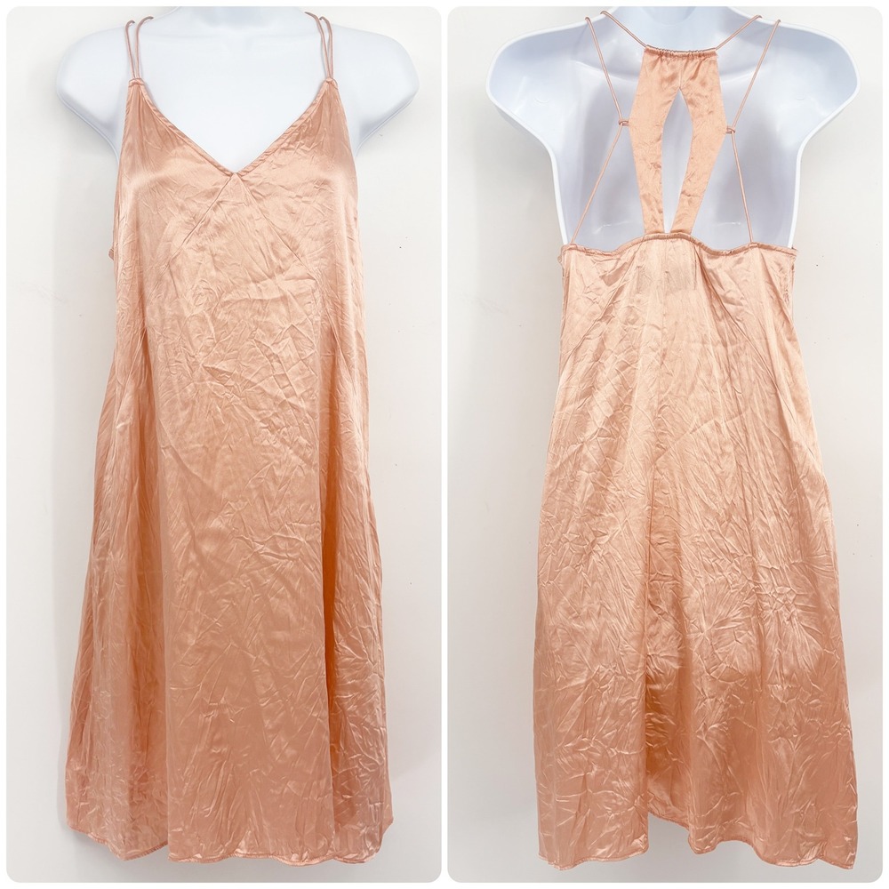 Abercrombie & Fitch A+F Collection Womens Silk Blend Strappy Back Slip Dress M
